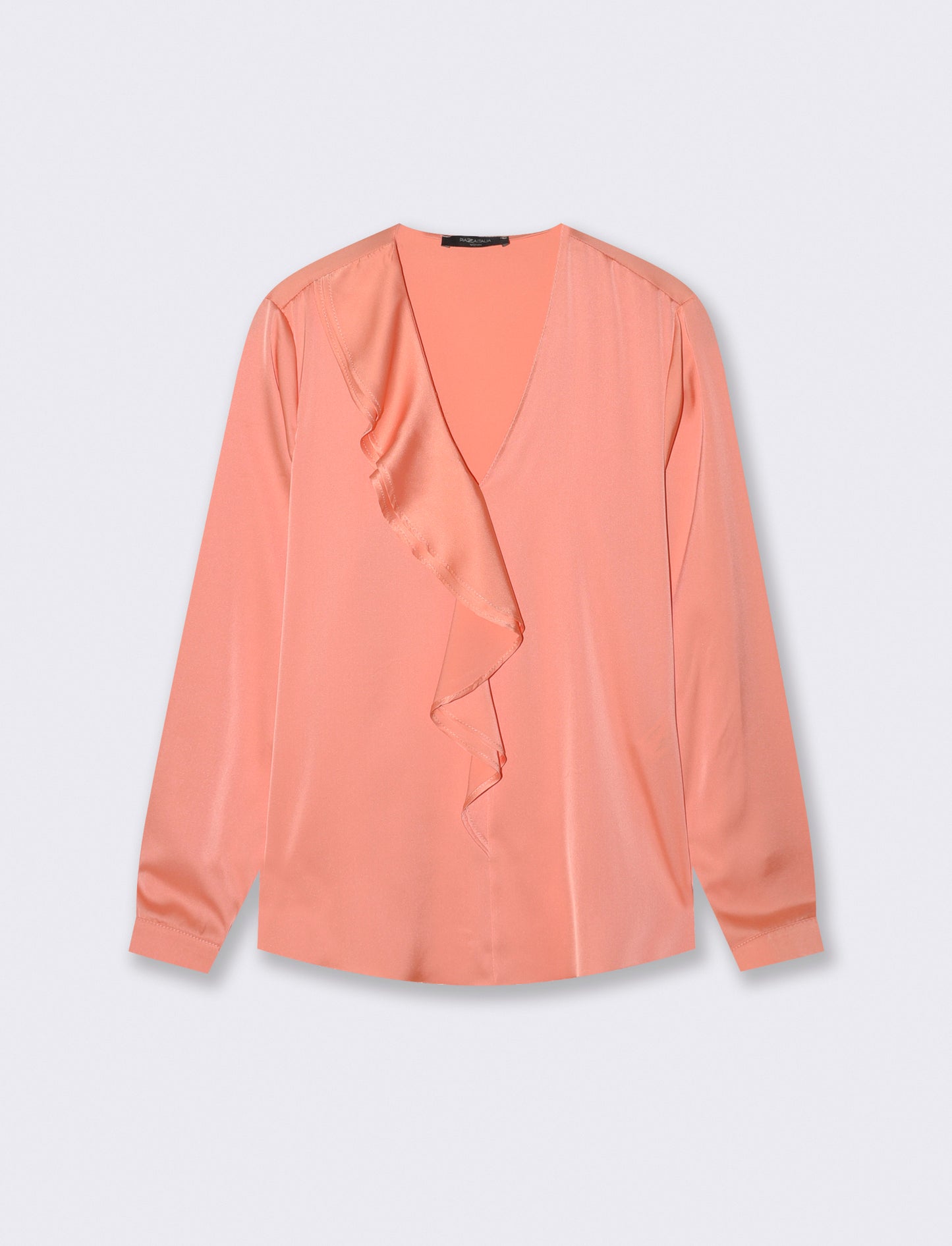 Casacca con dettaglio rouches sullo scollo - Pesca