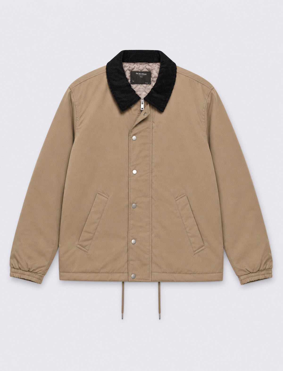 Giubbotto Adventure con Collo in Velluto - Beige