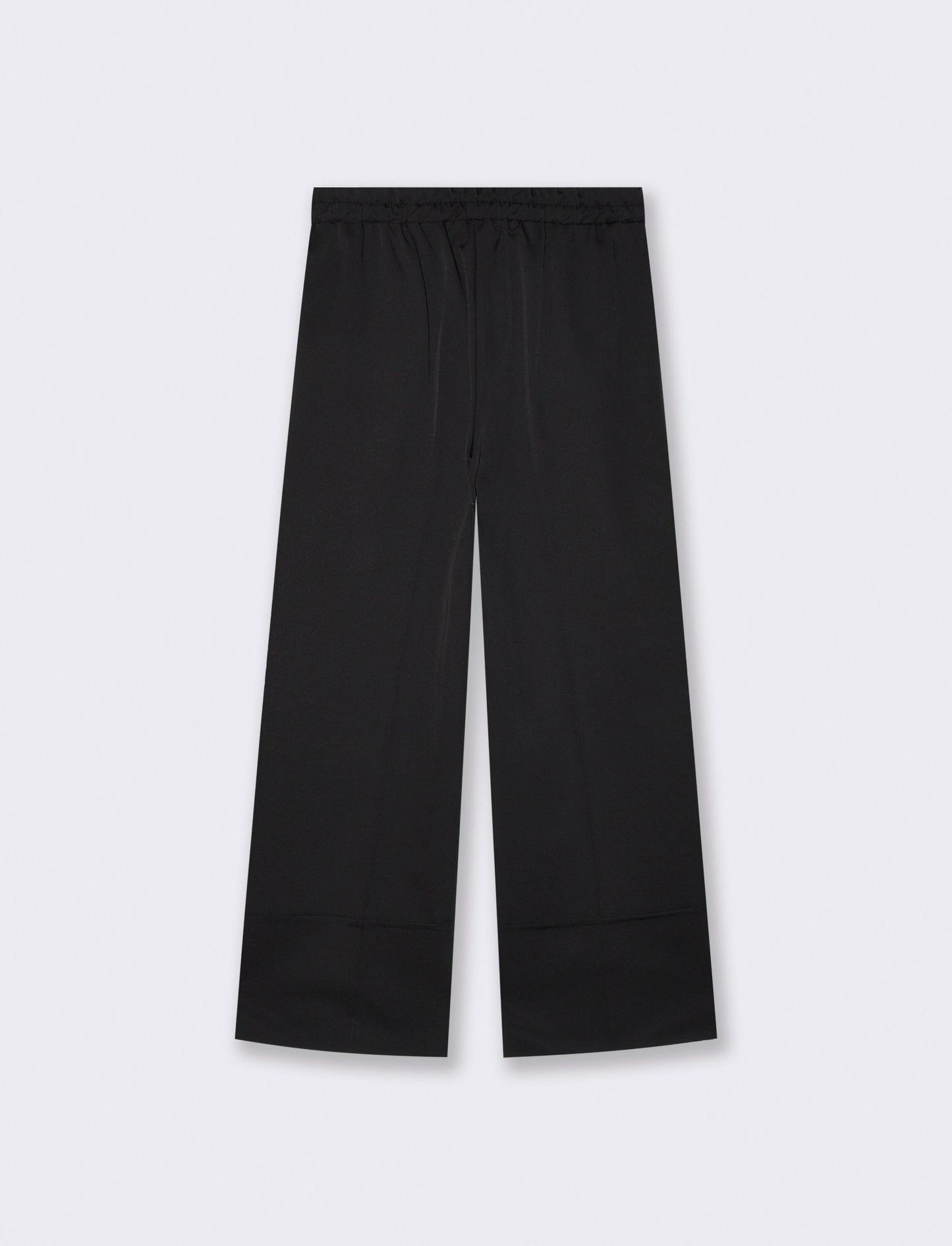 Pantalone Coulotte con Elastico e Risvolto - Nero