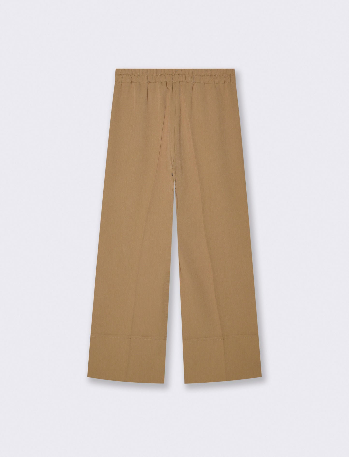 Culotte Trousers with Elastic and Cuff - Beige