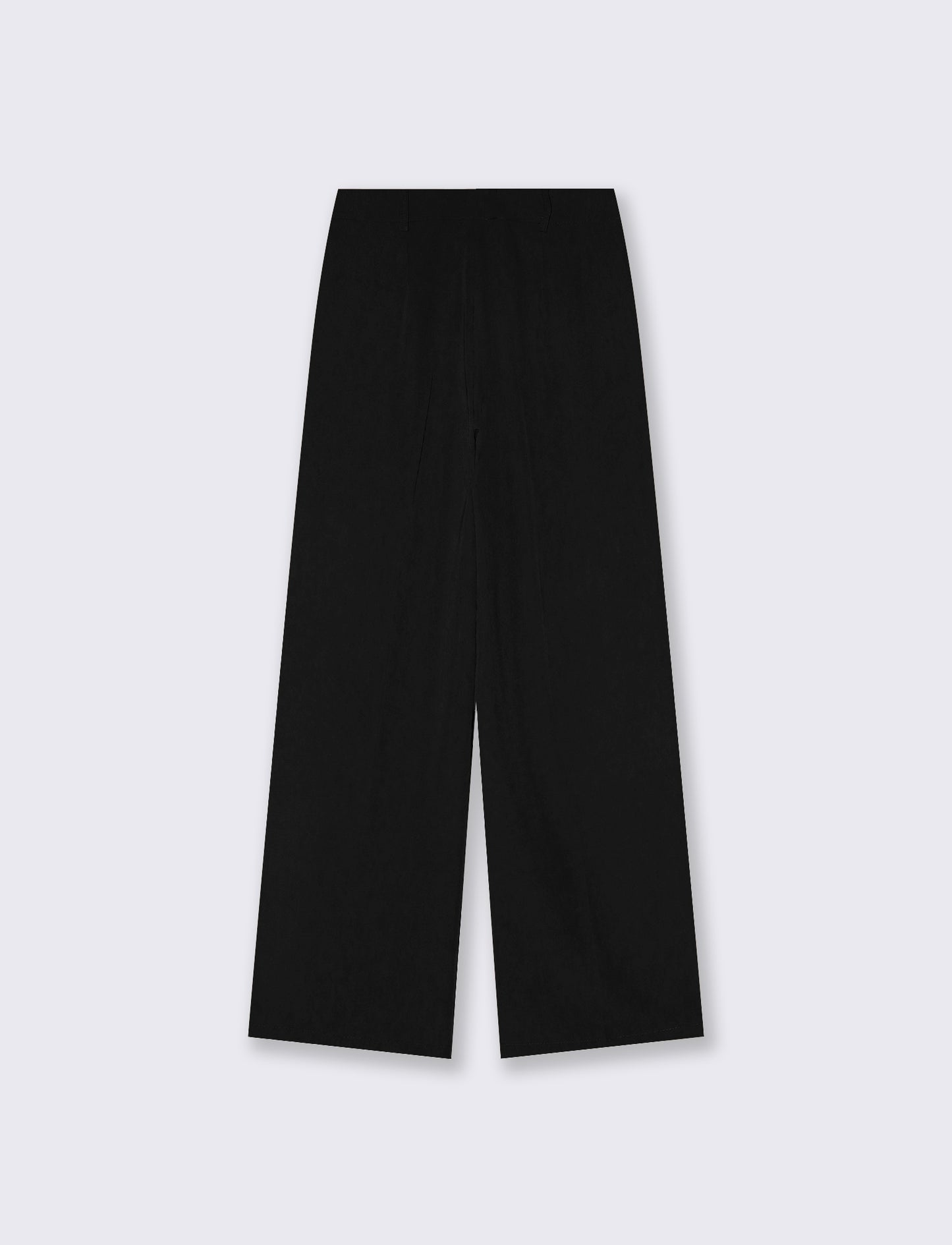 Pantalone a vita alta con pieghe e linea dritta - Nero