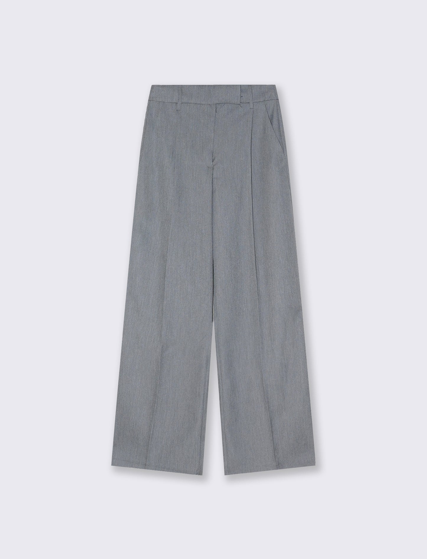 High-waisted trousers with pleats and straight line - Grey