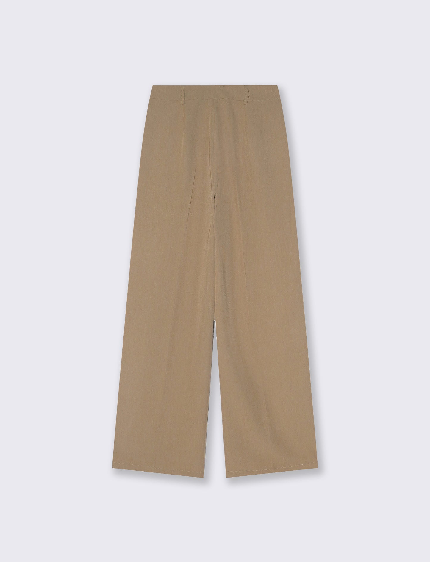 Pantalone a vita alta con pieghe e linea dritta - Sabbia