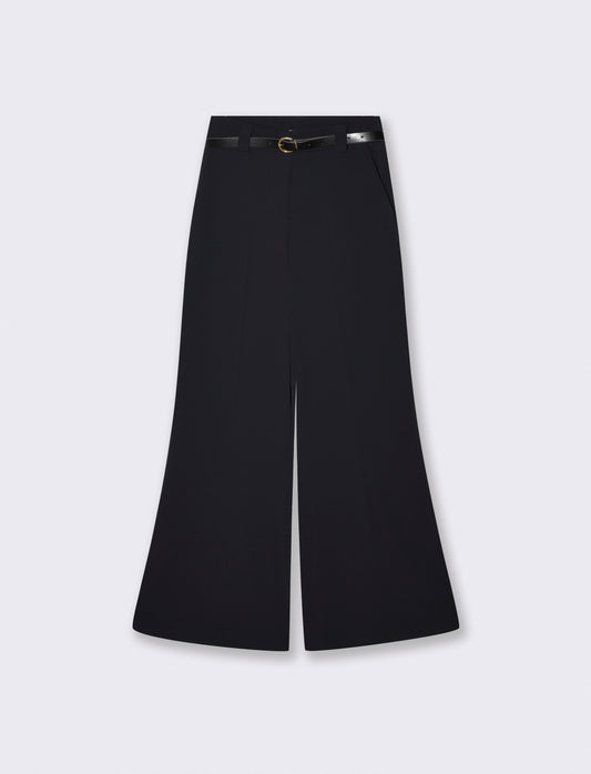 Pantalone dritto con cintura elegante - Nero