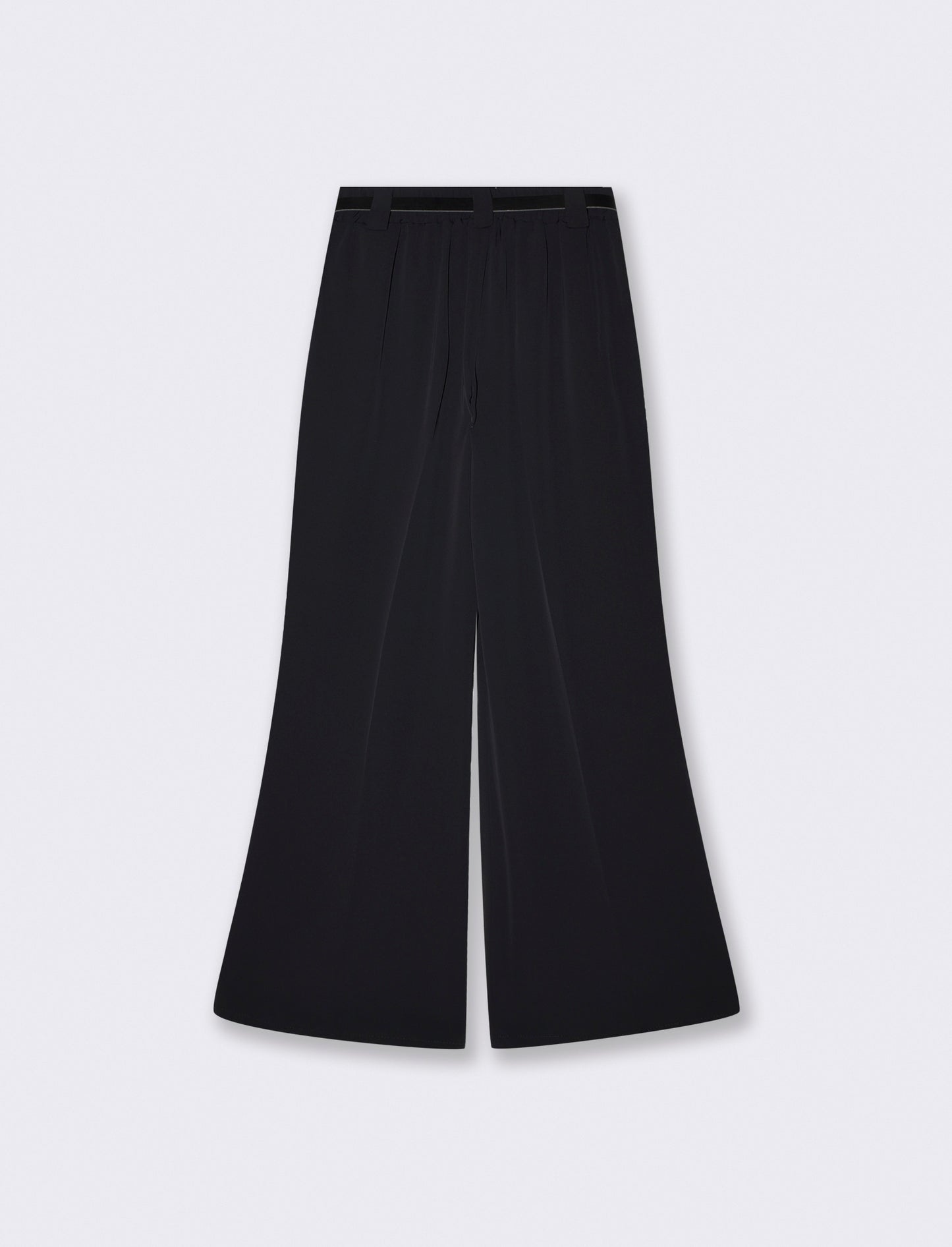 Pantalone linea dritta con cintura - Nero