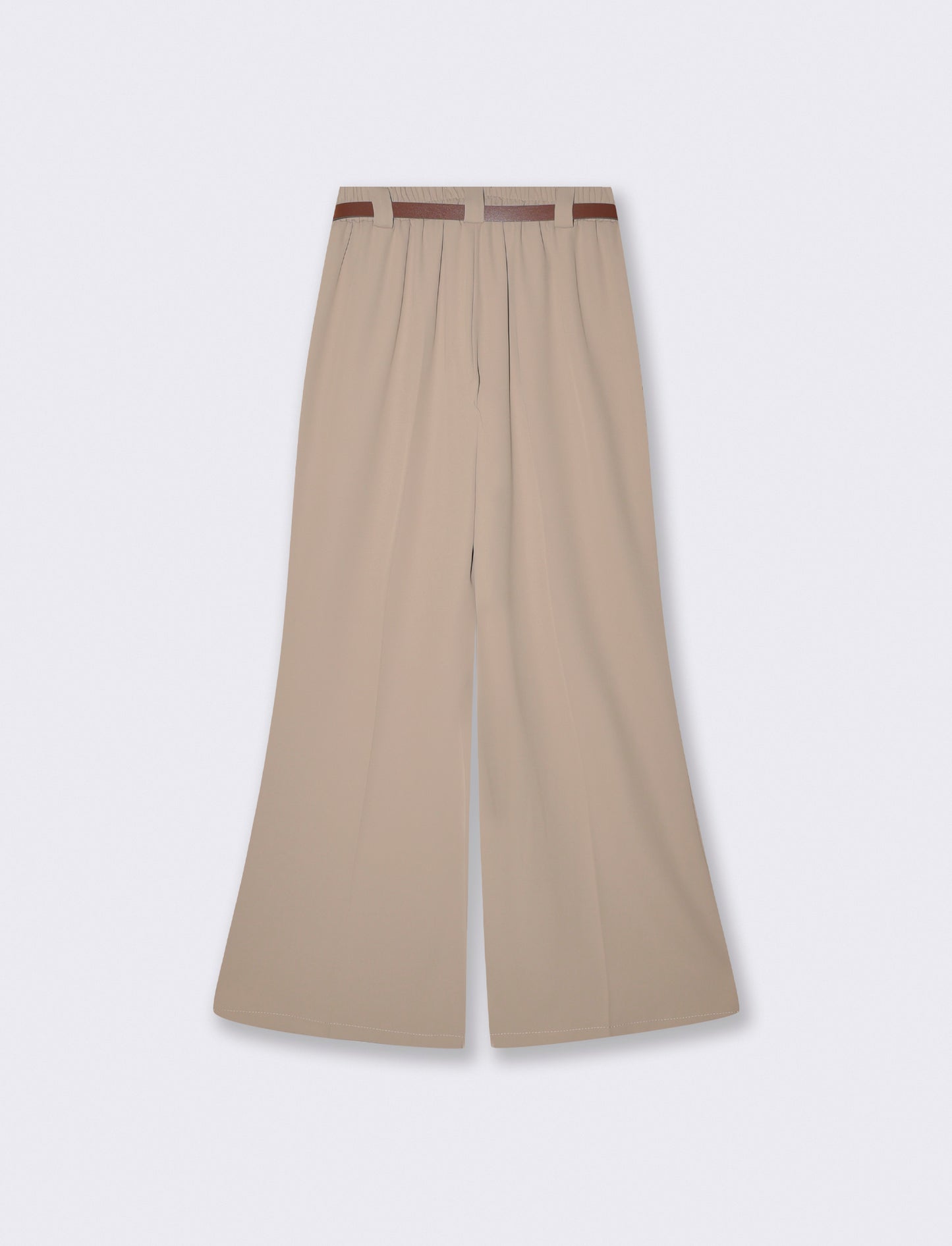 Pantalone linea dritta con cintura - Beige