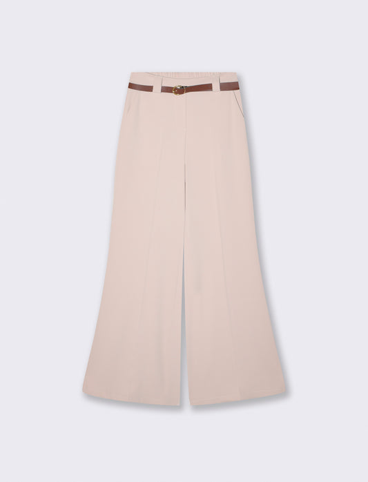 Pantalone dritto con cintura elegante - Bianco burro