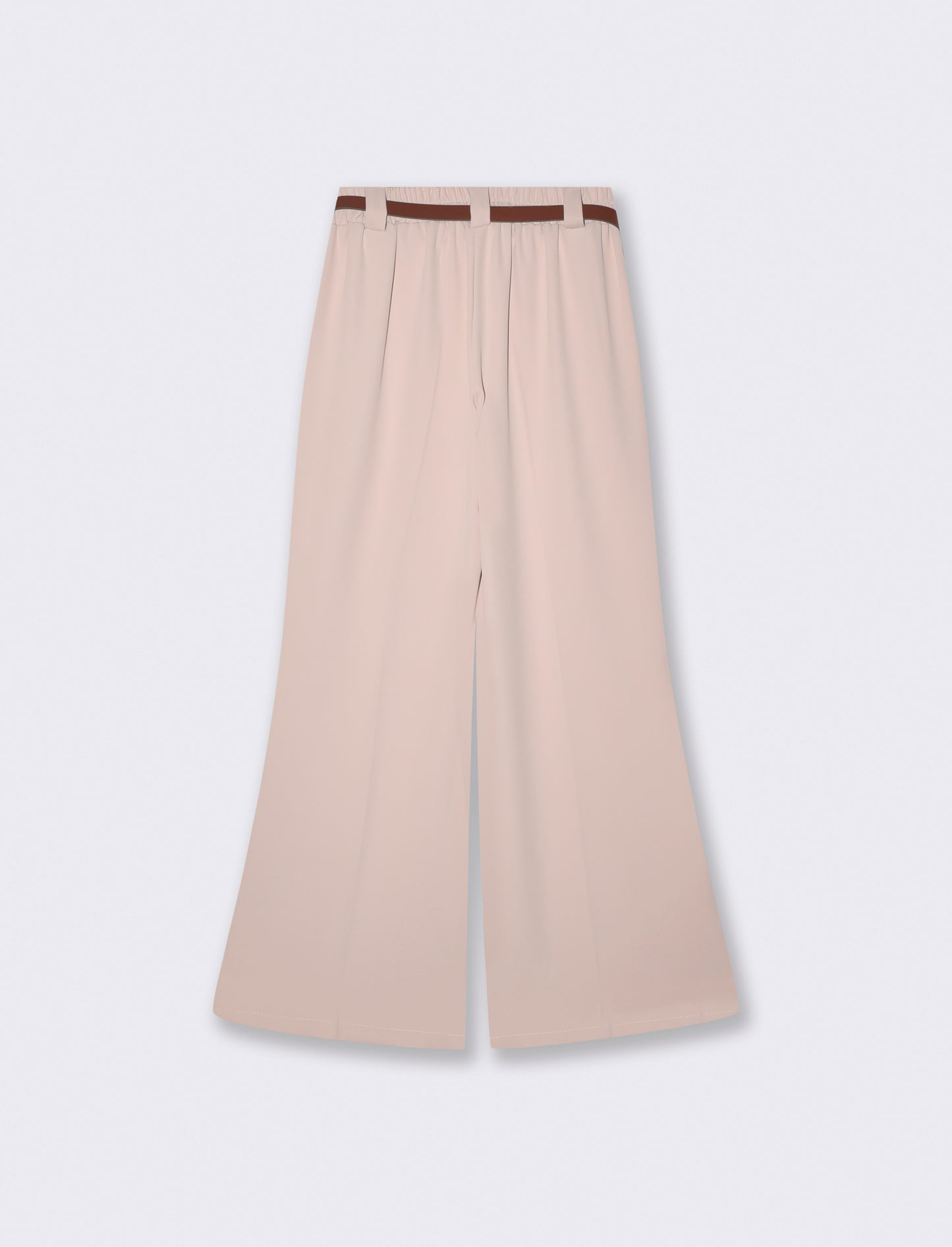 Straight Pants with Elegant Belt - White