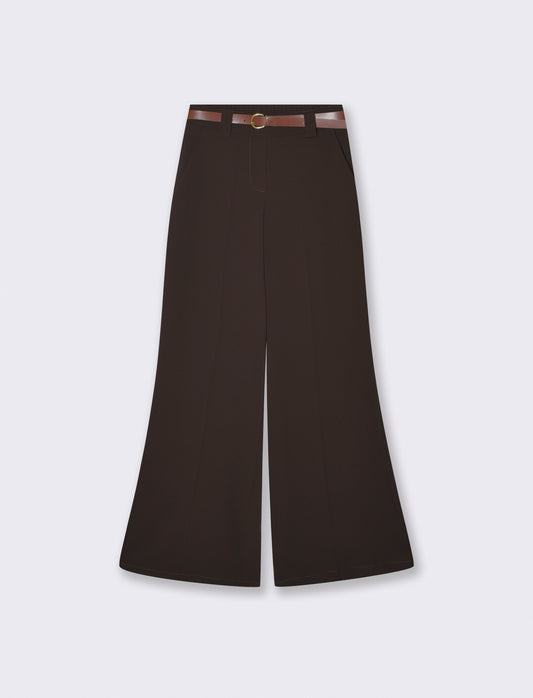 Pantalone dritto con cintura elegante - Moro