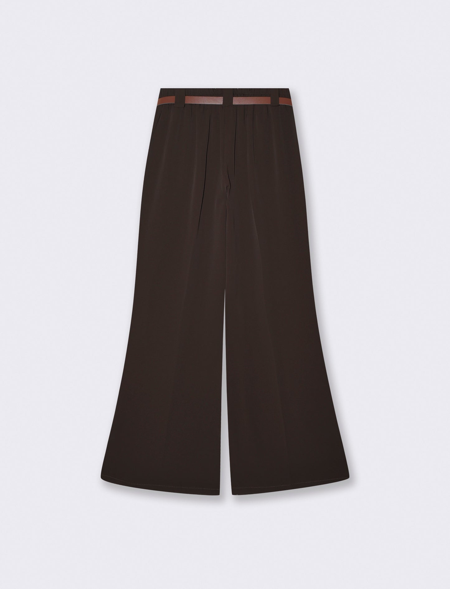 Pantalone linea dritta con cintura - Moro