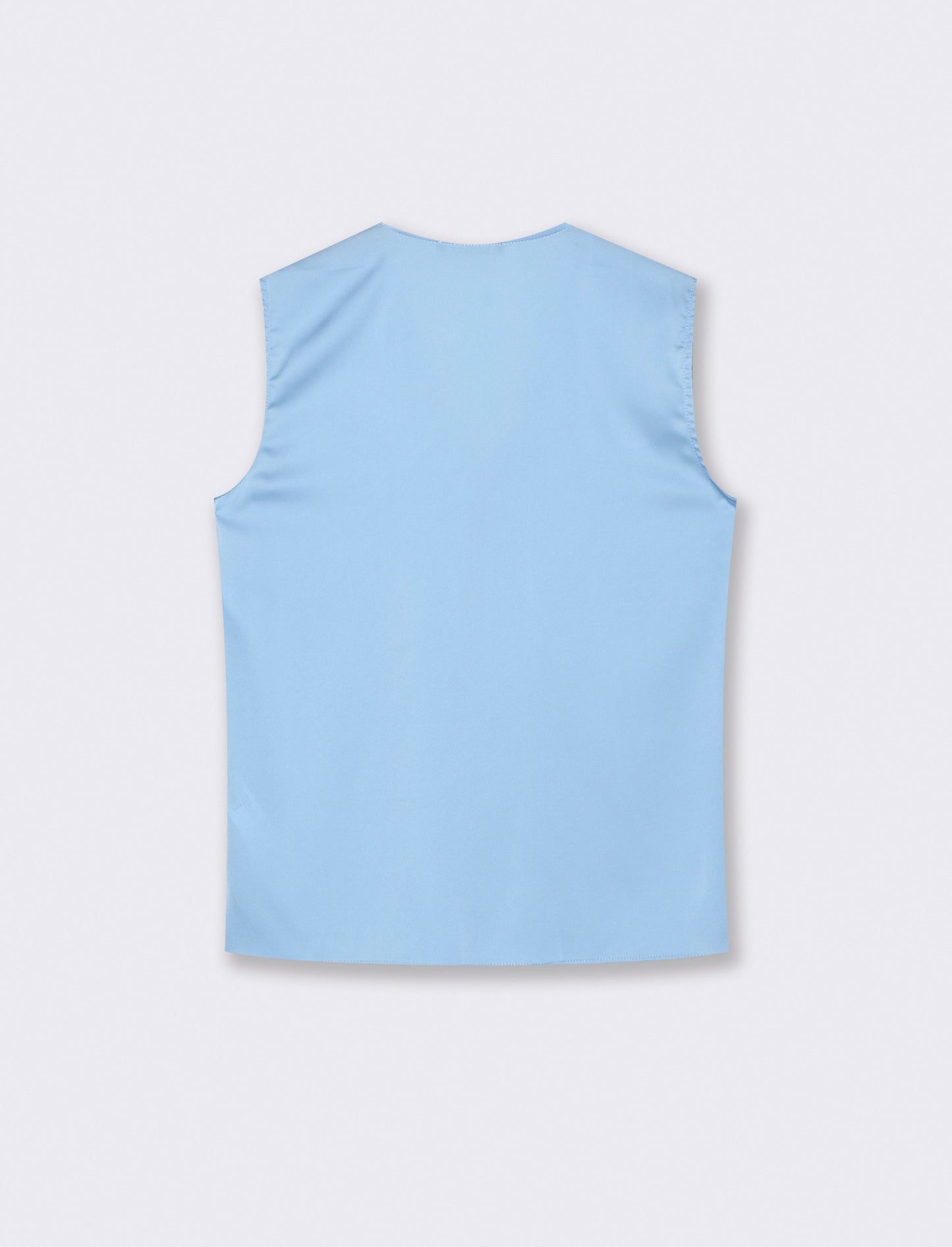 Top con rouches sullo scollo - Celeste