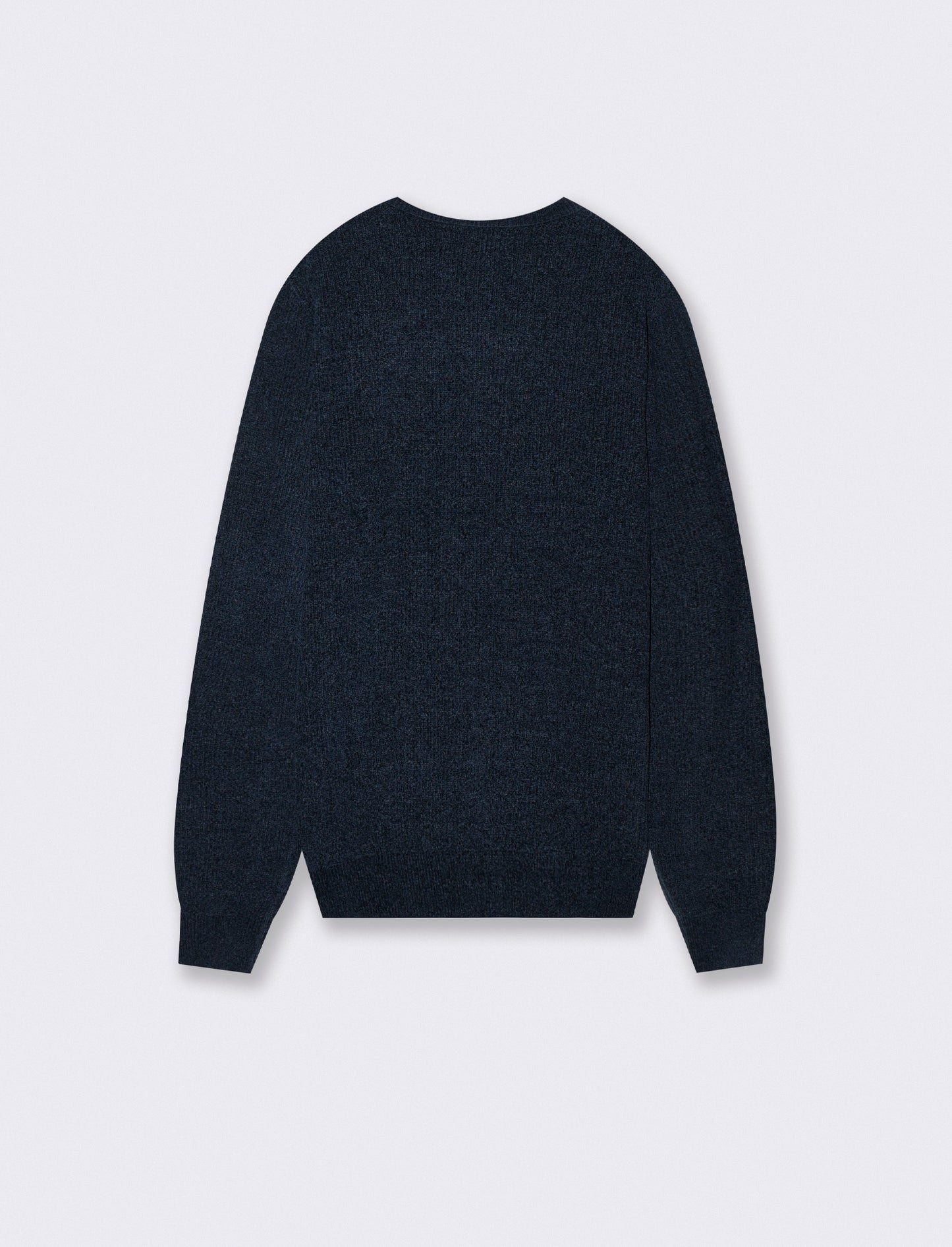 Ribbed velvet crew neck sweater - Blue