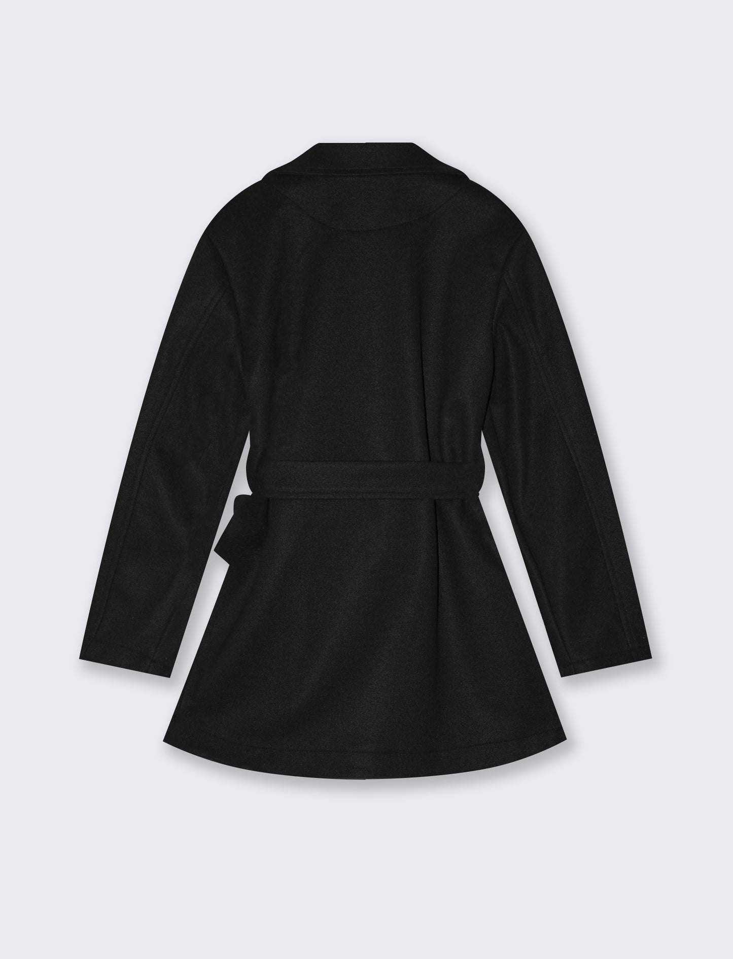 Girls' Coat in Soft Fabric - Black