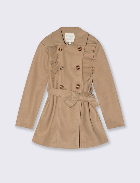 Cappotto da bambina in morbido panno - Cammello