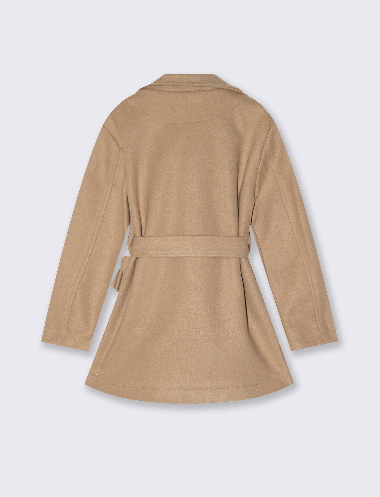 Girls' Coat in Soft Fabric - BROWN