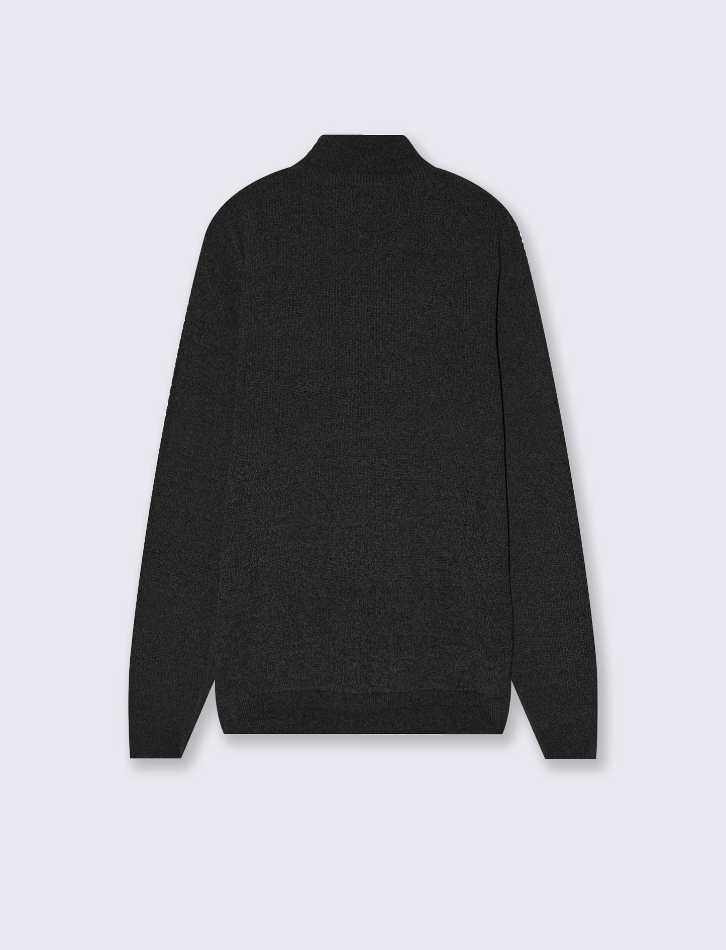 Maglia collo alto in ciniglia con cerniera - Nero