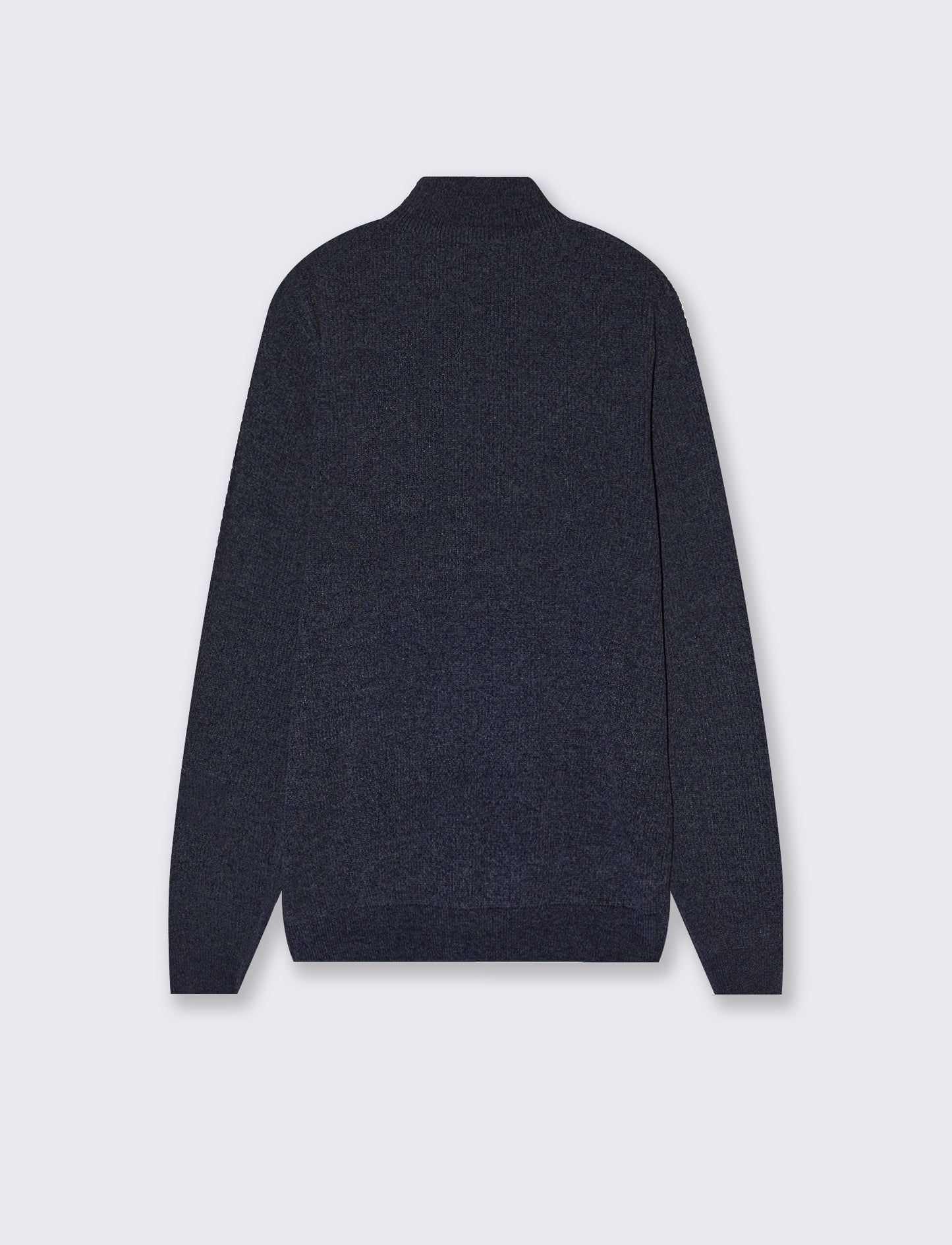 Maglia collo alto in ciniglia con cerniera - Blu
