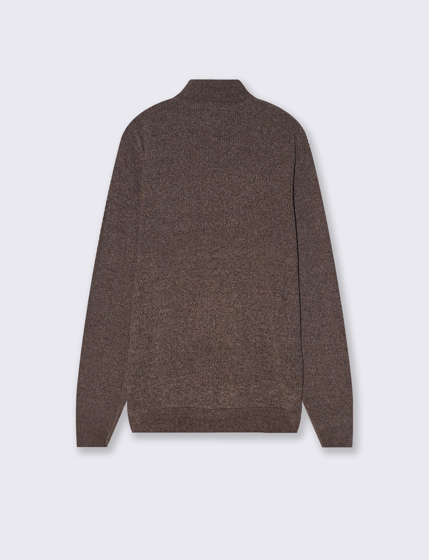 Maglia collo alto in ciniglia con cerniera - Grigio fango