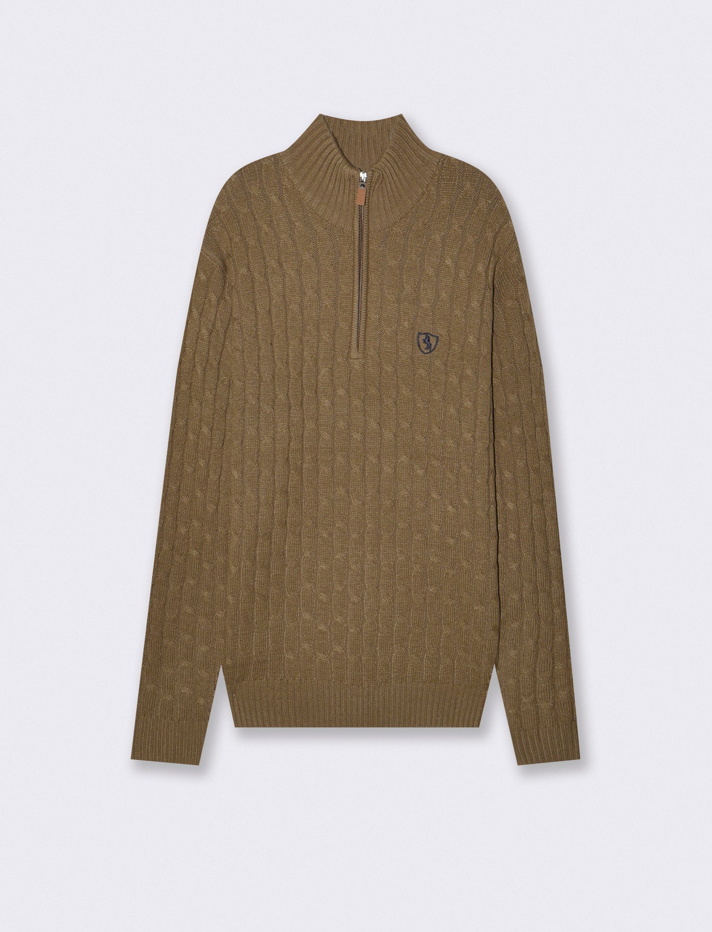 High Neck Cardigan Sweater in Chenille - Grey