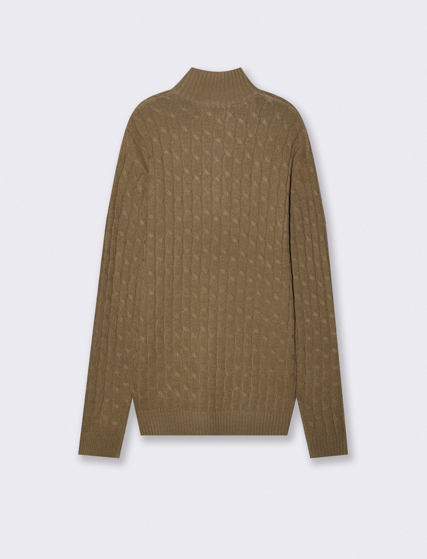 High Neck Cardigan Sweater in Chenille - Grey