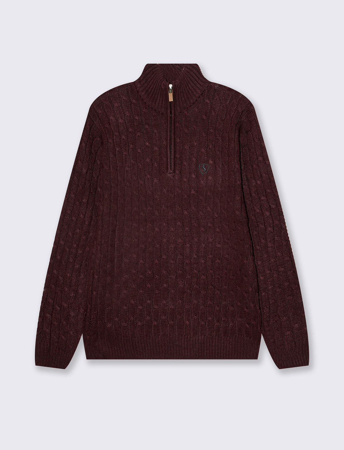 High Neck Cardigan Sweater in Chenille - Red