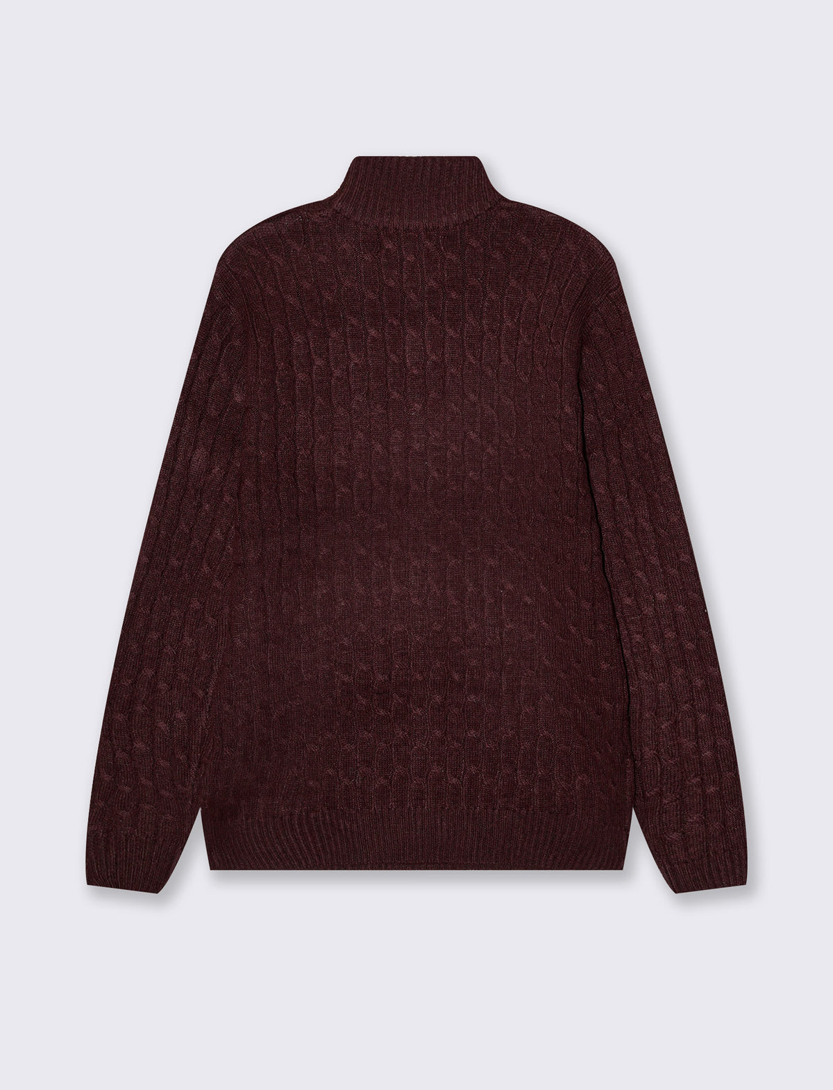 High Neck Cardigan Sweater in Chenille - Red