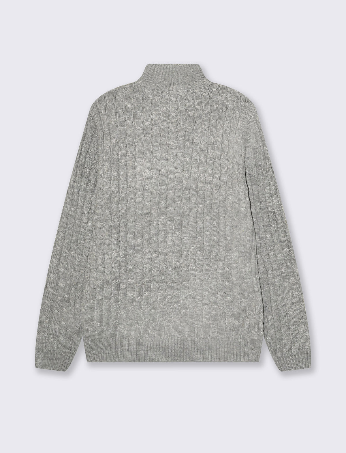 High Neck Cardigan Sweater in Chenille - Grey
