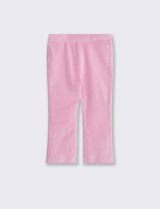 Casual Velvet Flared Leggings - Pink