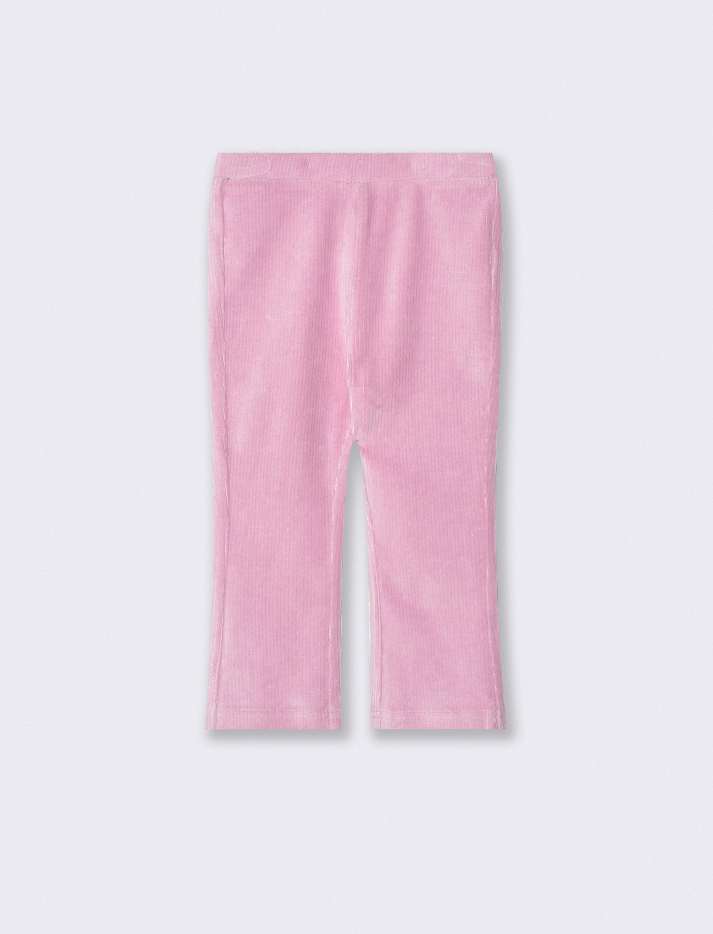 Leggings in velluto a zampa casual - Rosa polvere