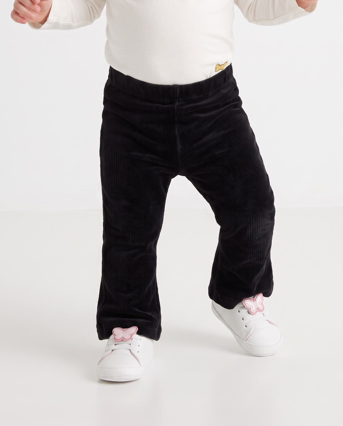 Casual Velvet Flared Leggings - Black