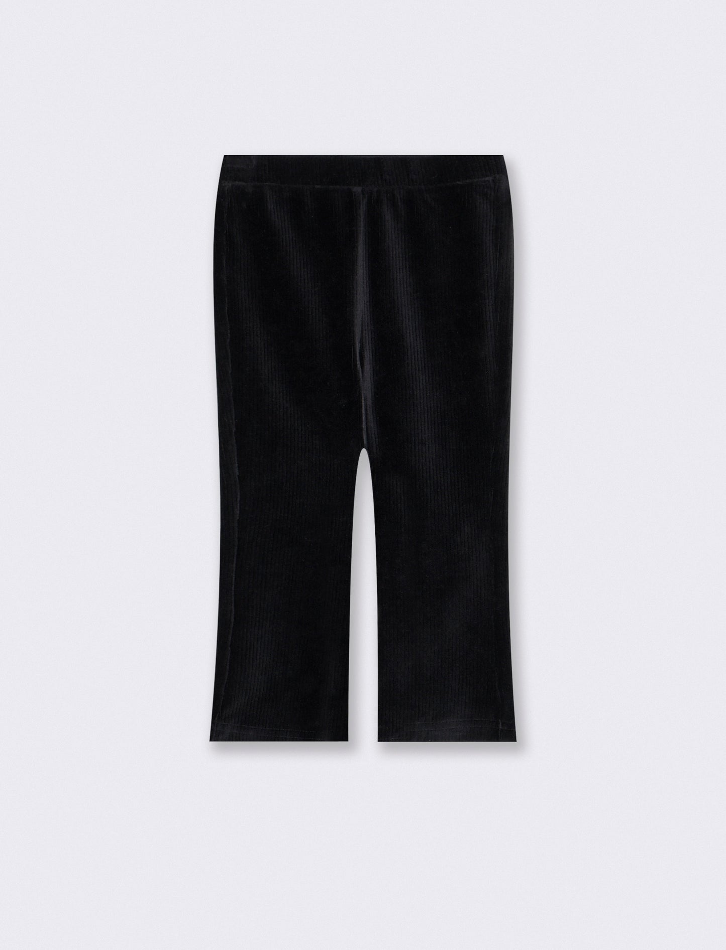 Leggings in velluto a zampa casual - Nero