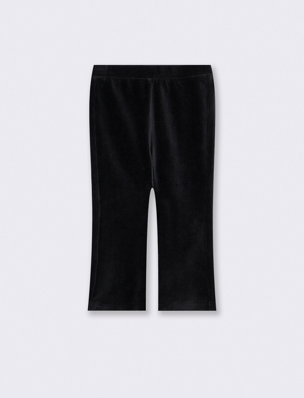 Casual Velvet Flared Leggings - Black