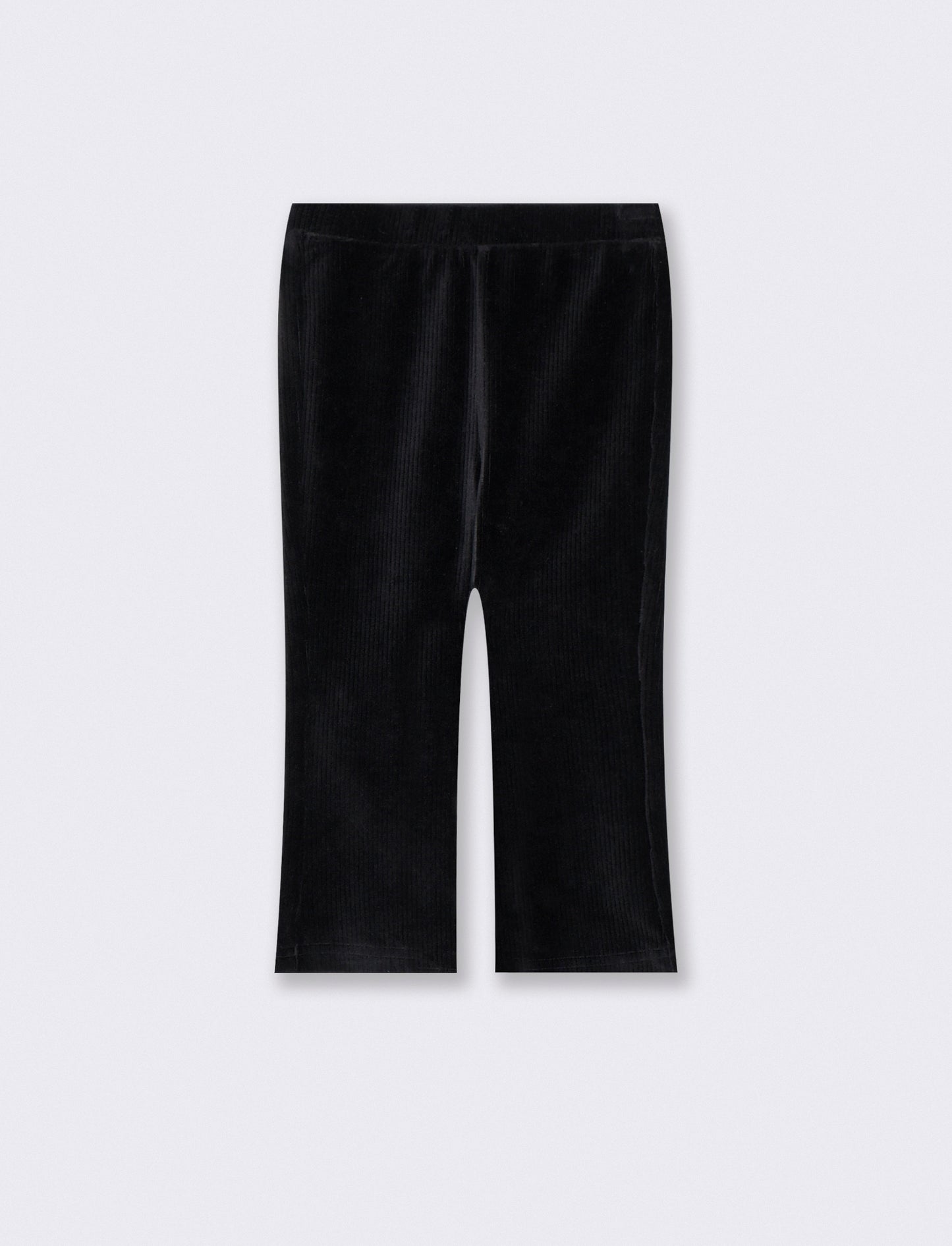 Leggings in velluto a zampa casual - Nero