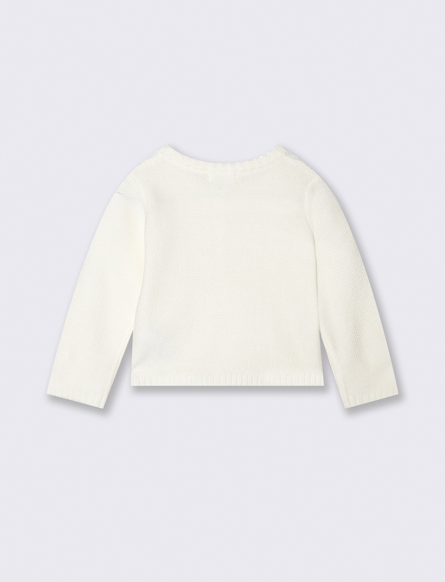 Cardigan basico con trecce manica lunga - Bianco latte