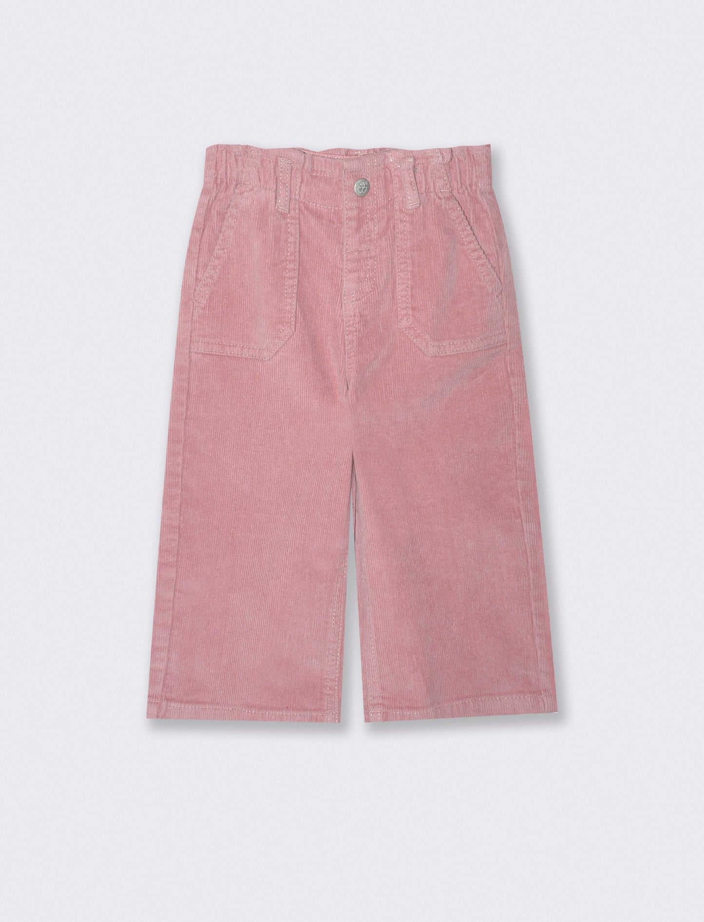 Pantaloni ampi in velluto casual - Rosa