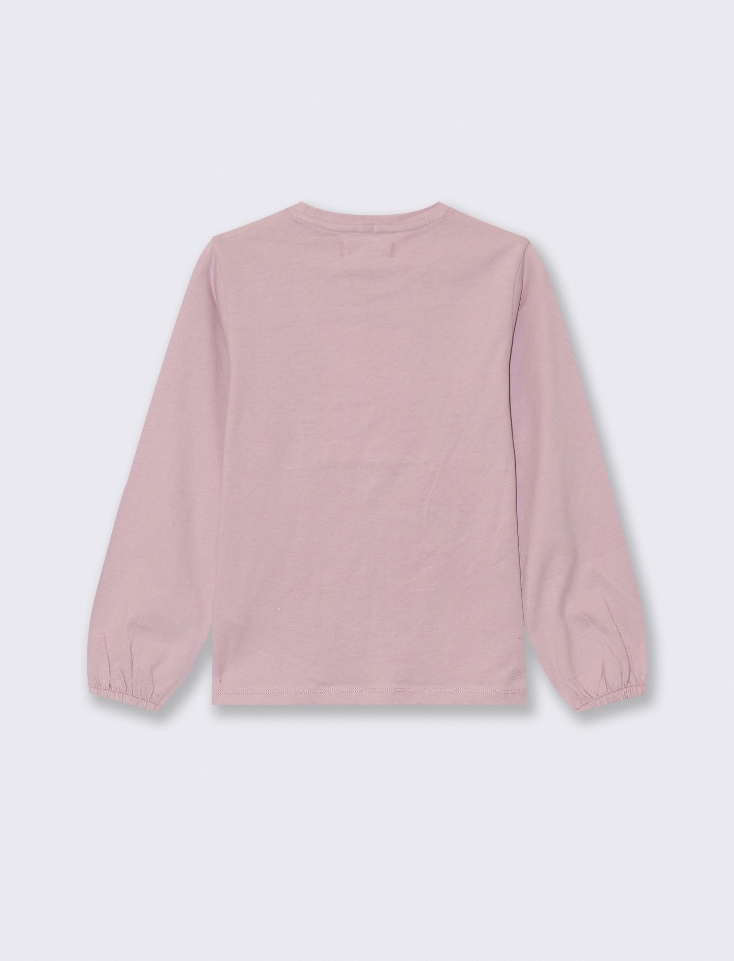 T-shirt manica lunga con stampa e accessori - Rosa polvere