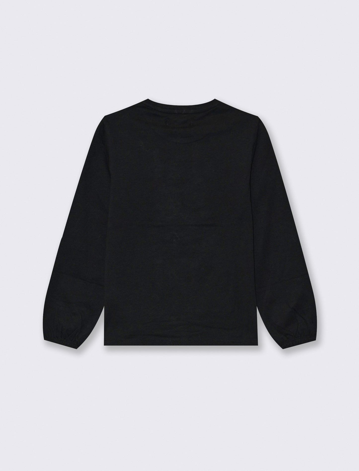 T-shirt manica lunga con stampa e accessori - Nero