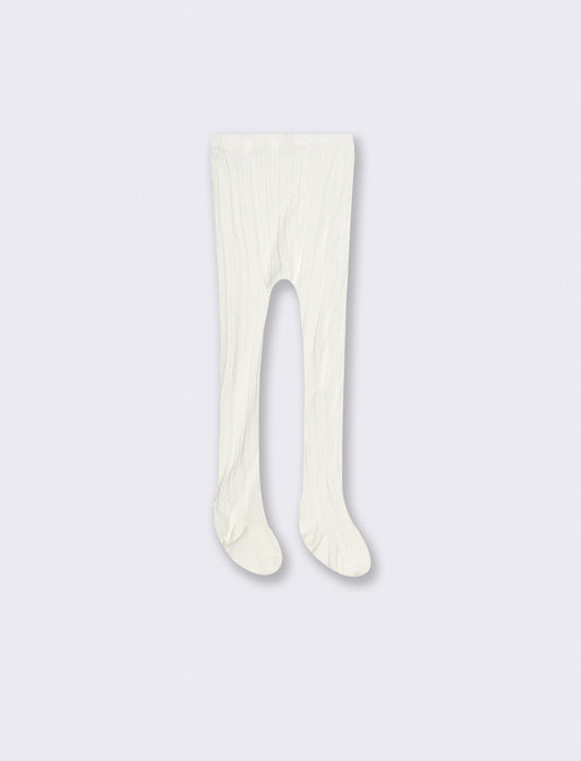 Warm socks with braided design - White