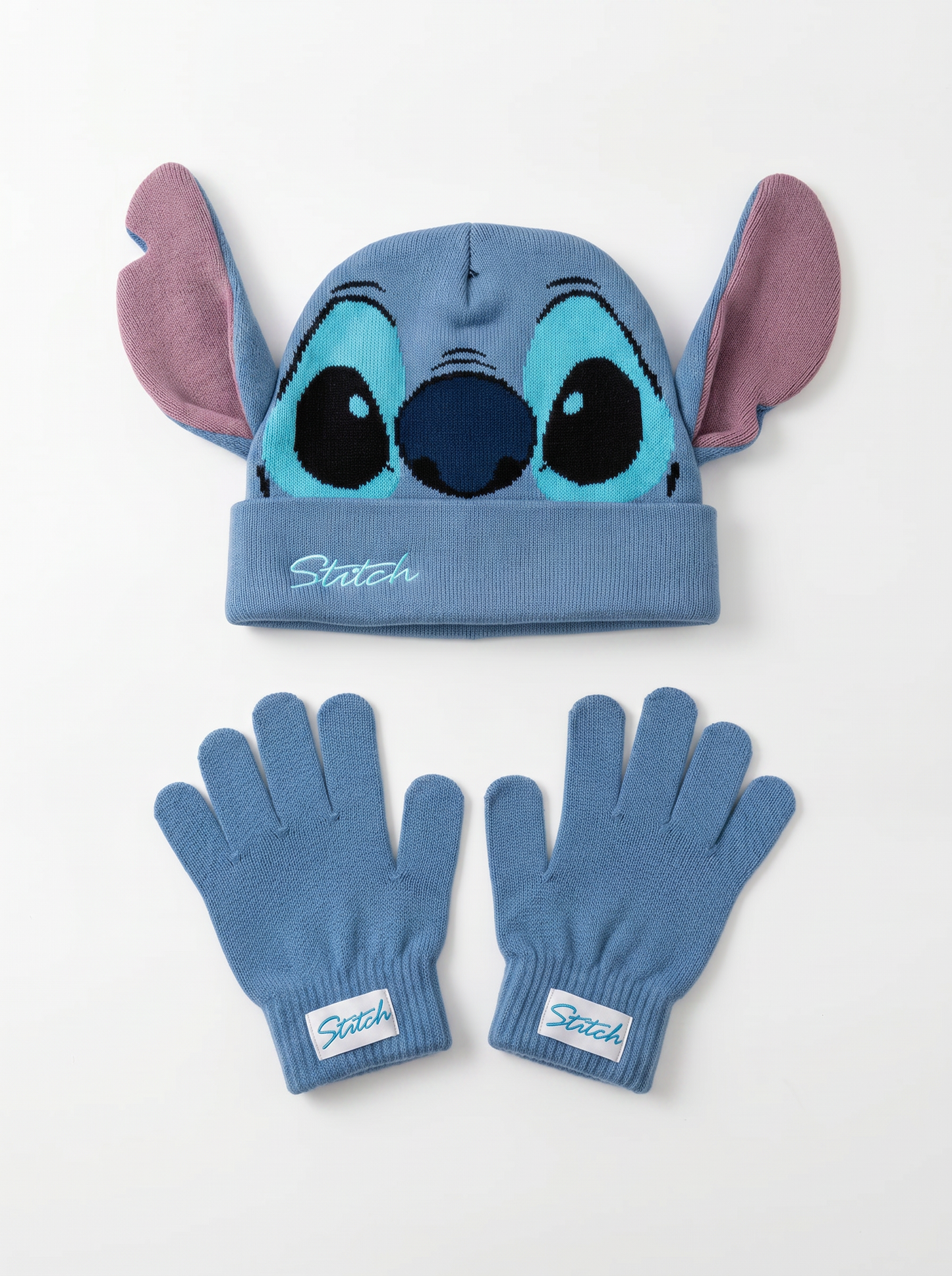 Set Cappello e Guanti 3D Stitch Bambina - Blu