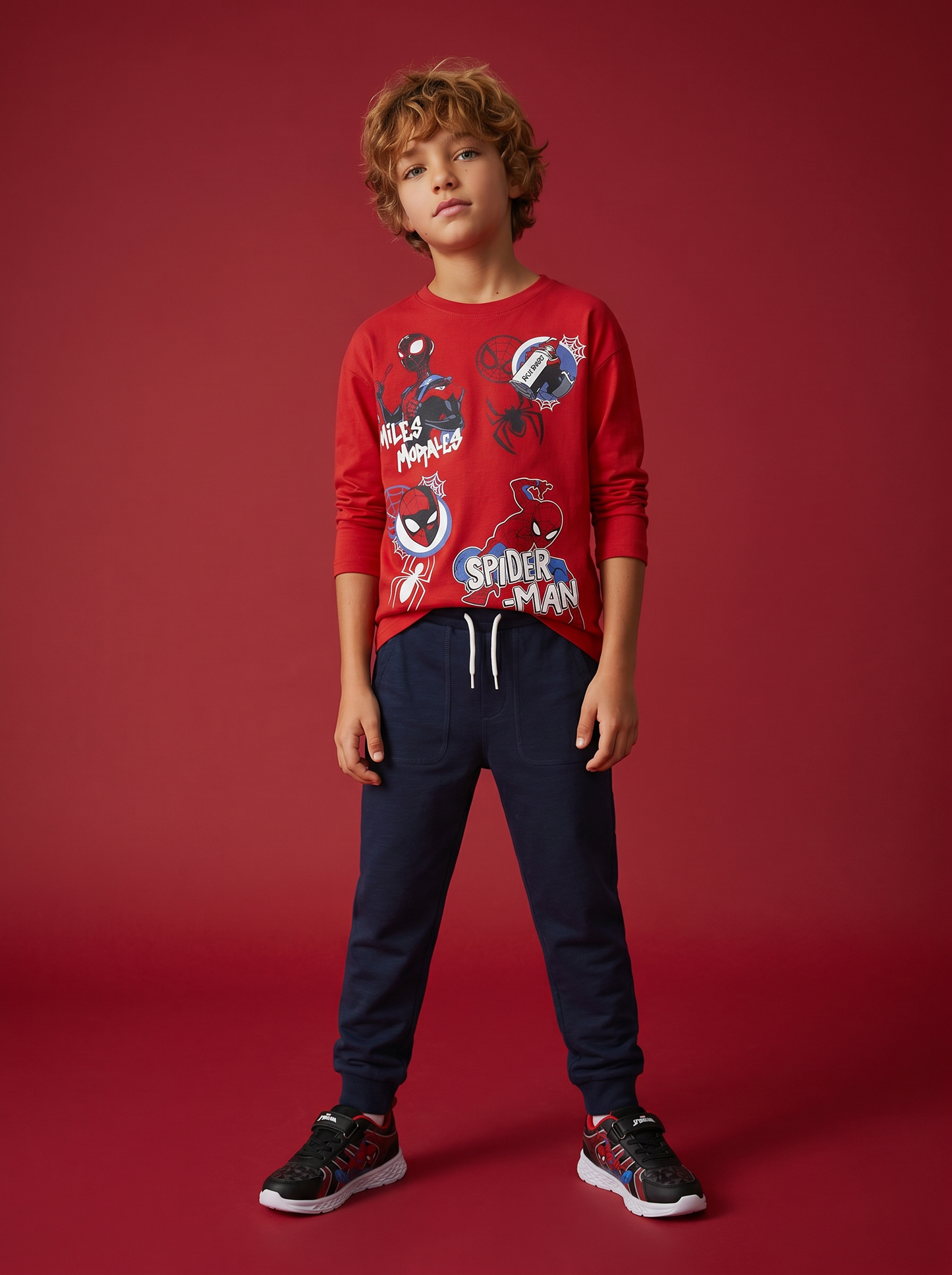 T-shirt Spider-Man maniche lunghe cotone - Rosso