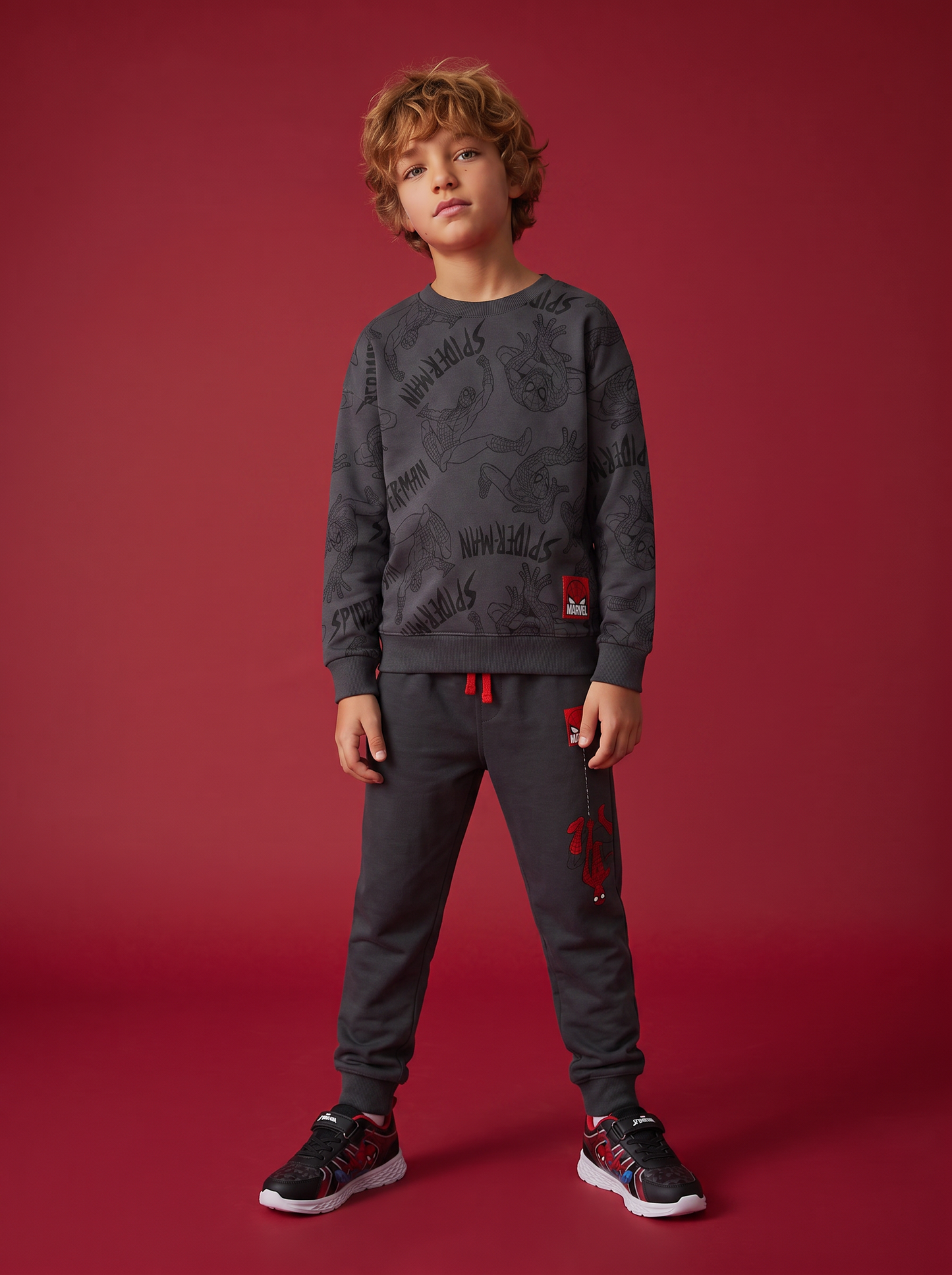 Gray sweatshirt with Spider-Man print - Multicolor