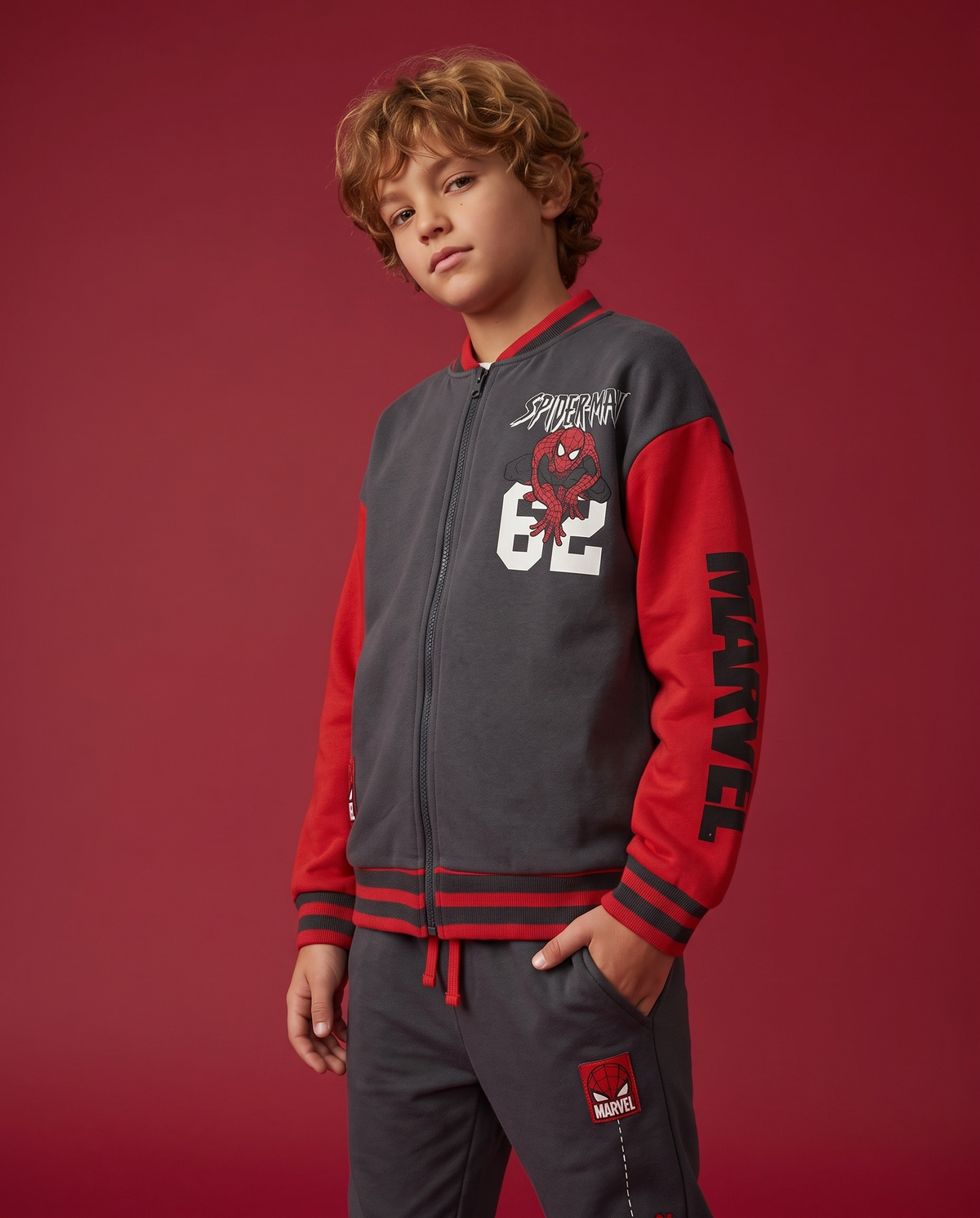 Gray sweatshirt with Spider-Man print - Grey