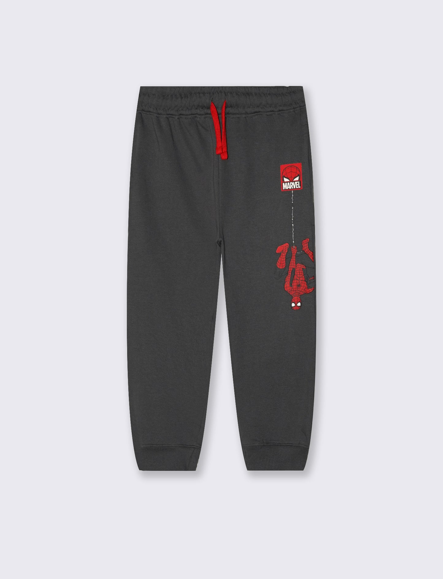 Cotton Spider-Man Joggers with Elastic Waistband - Grey