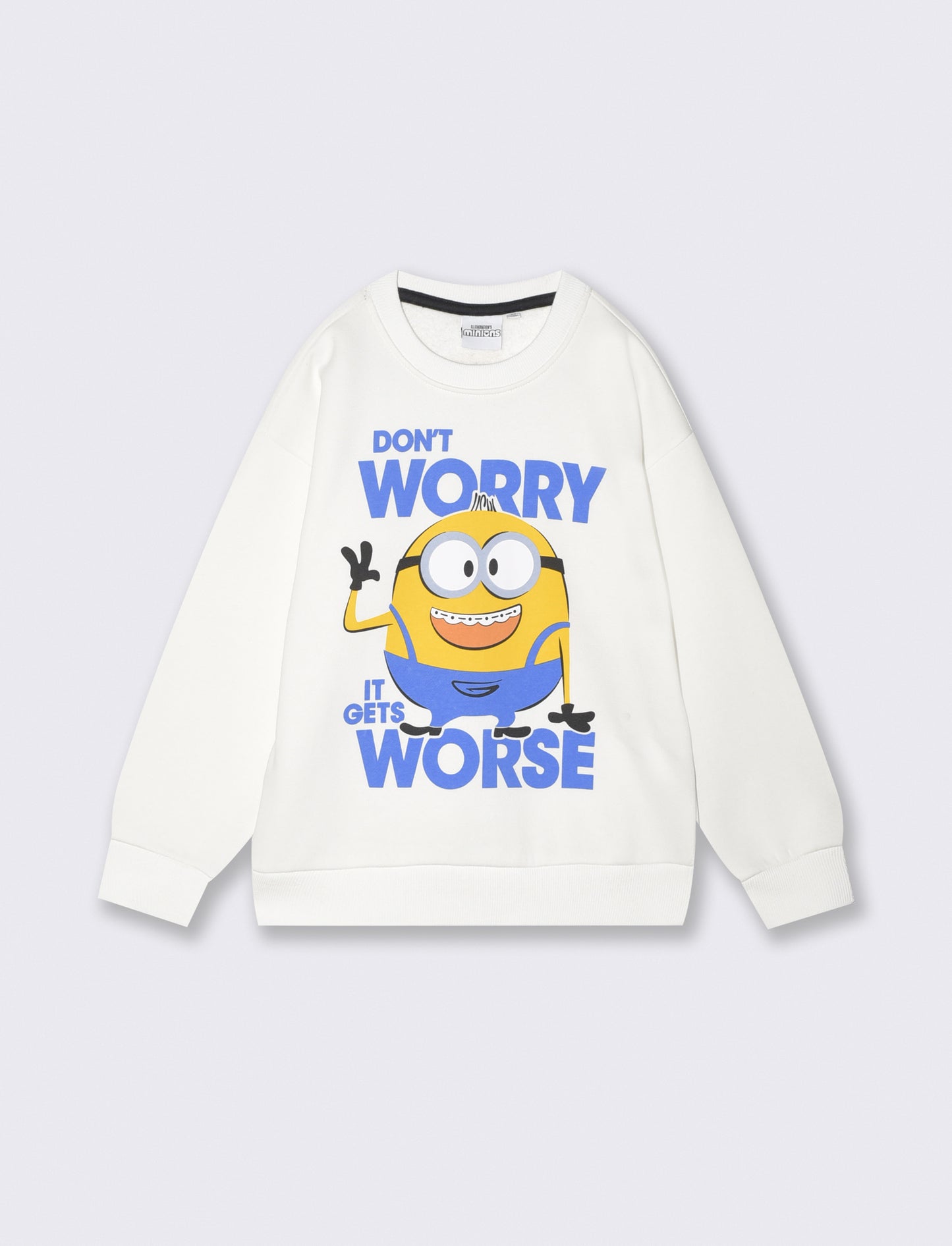 Minions Crewneck Sweatshirt with Print - White