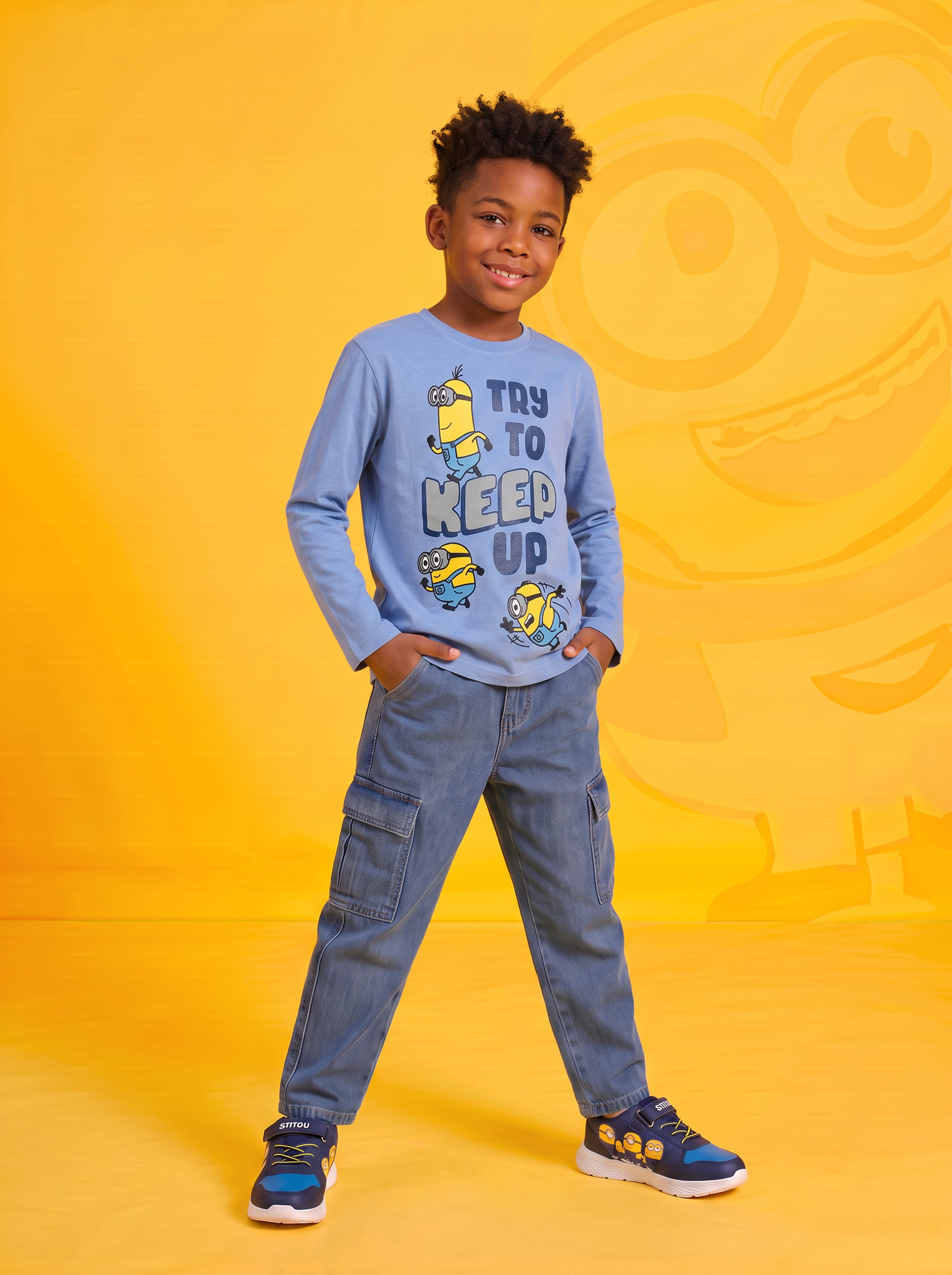 Long Sleeve T-shirt with Minions - Sky blue