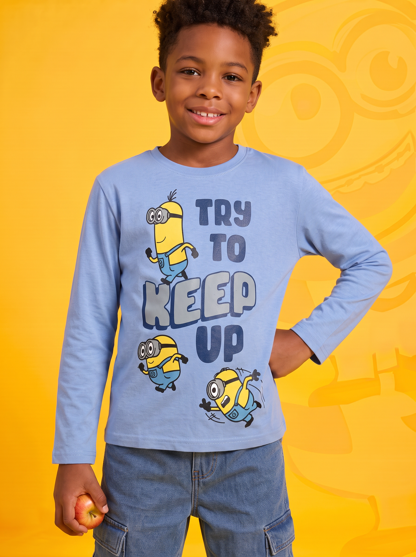 Long Sleeve T-shirt with Minions - Sky blue