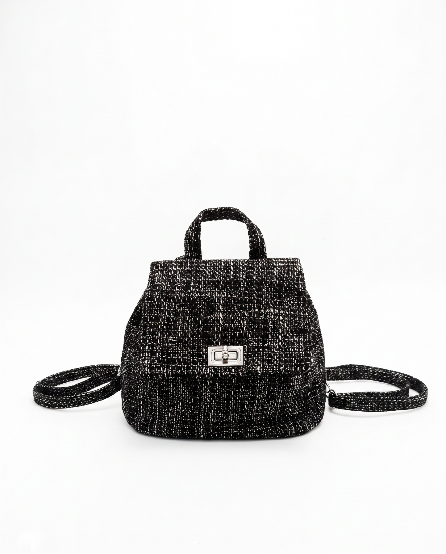 Zainetto bambina in tessuto bouche' - Nero