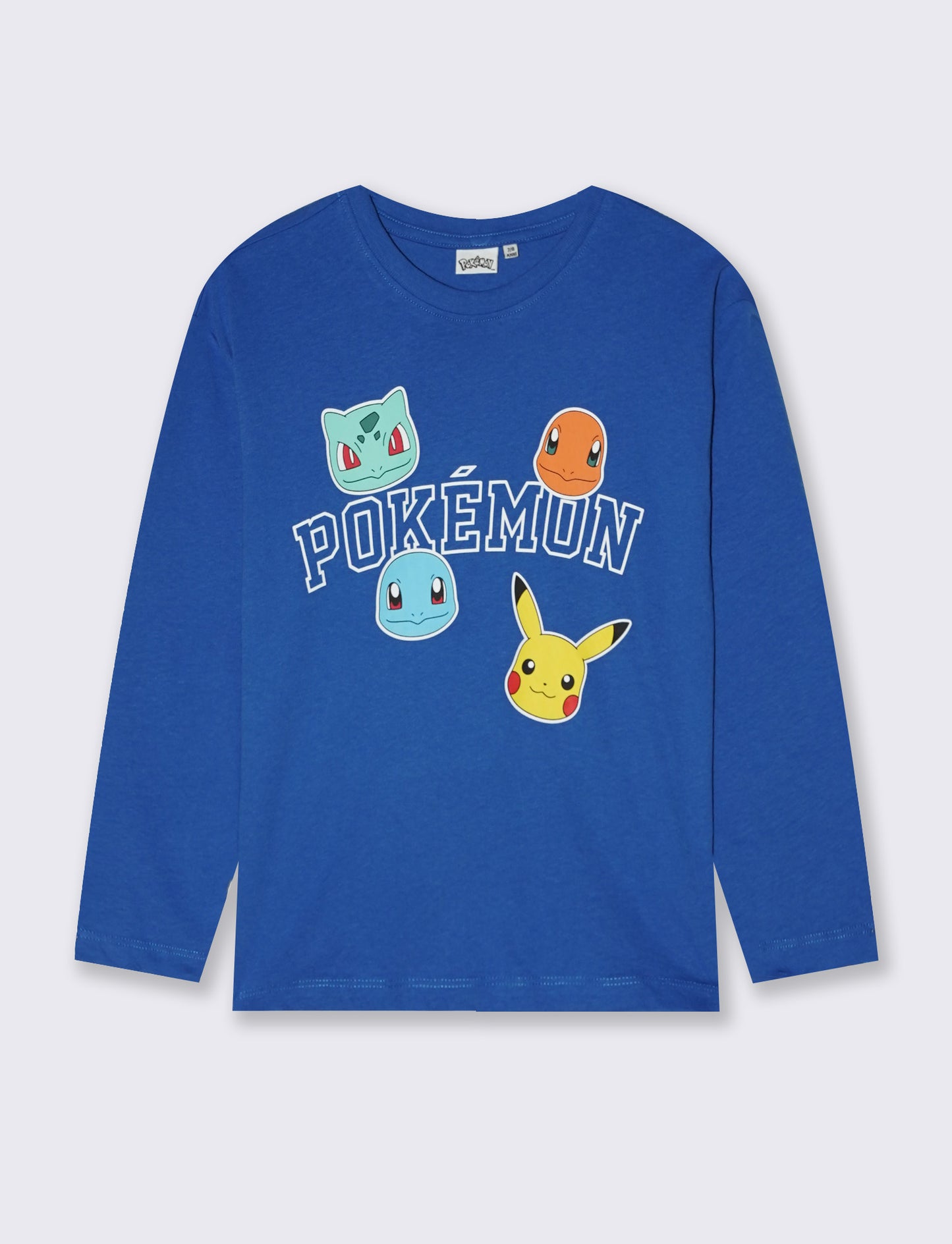 Long Sleeve Cotton Pokémon T-Shirt - Blue