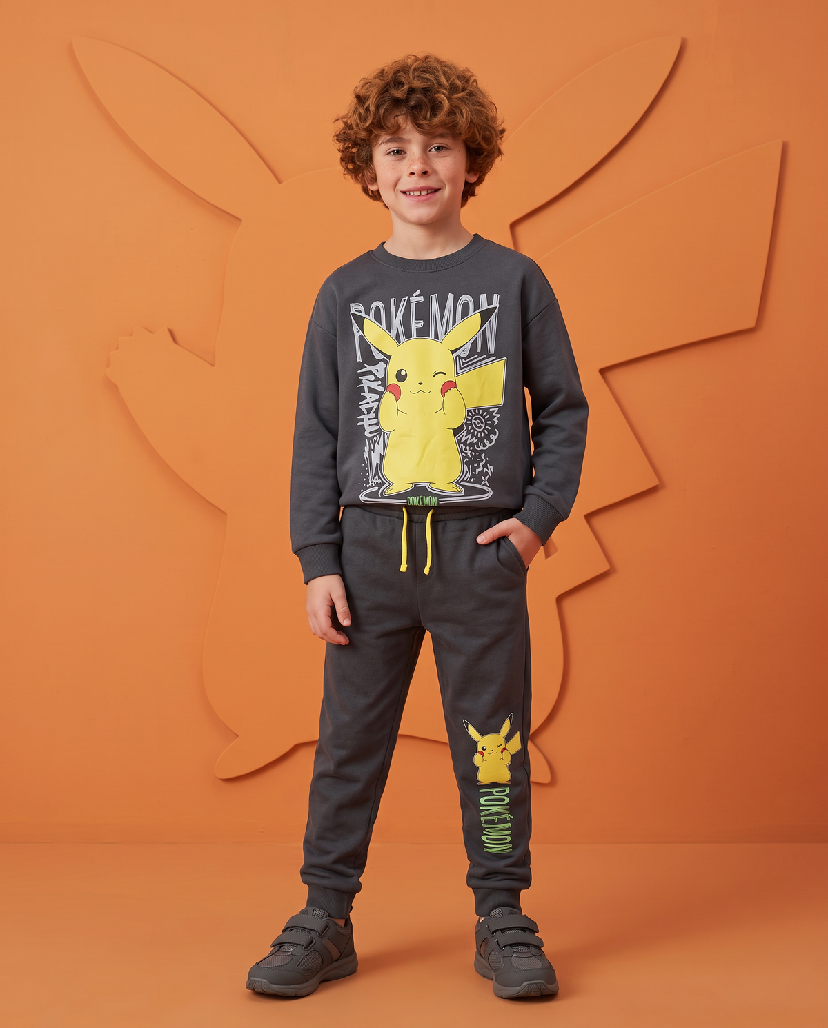 Jogger Grigio con Stampa Pokemon - Grigio piombo