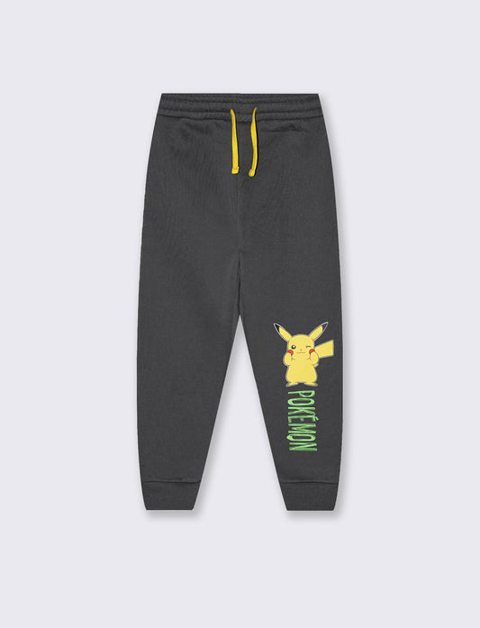 Grey Joggers with Pokemon Print - Grey